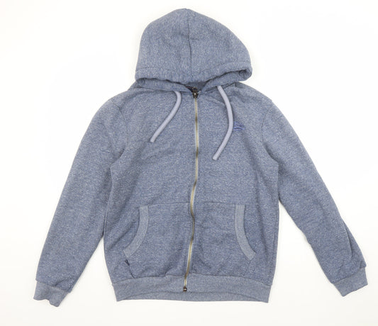 Paraffin Mens Blue Full Zip Hoodie Medium Regular Fit