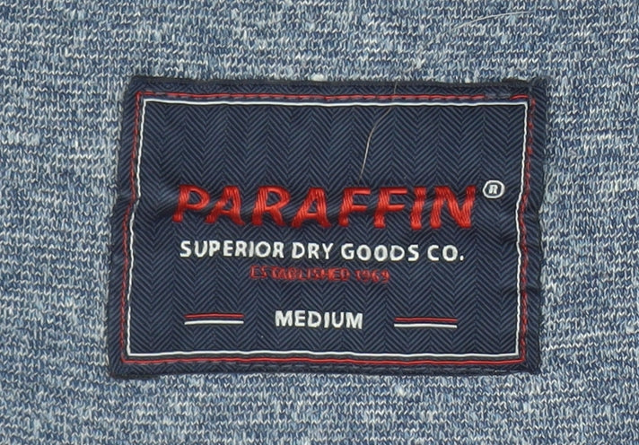 Paraffin Mens Blue Full Zip Hoodie Medium Regular Fit