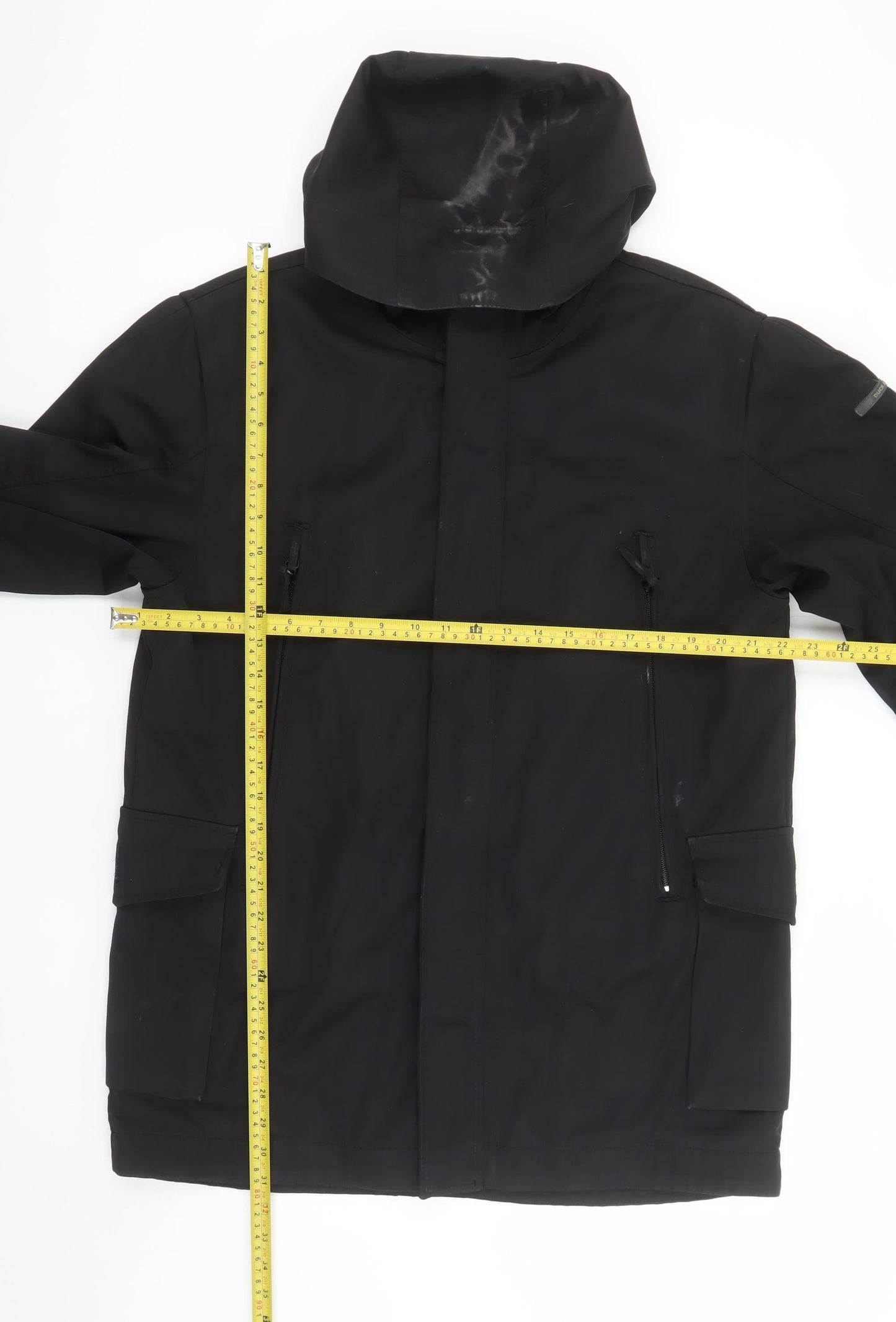 Duck and Cover Men's Black Hooded Parka Jacket Size M
