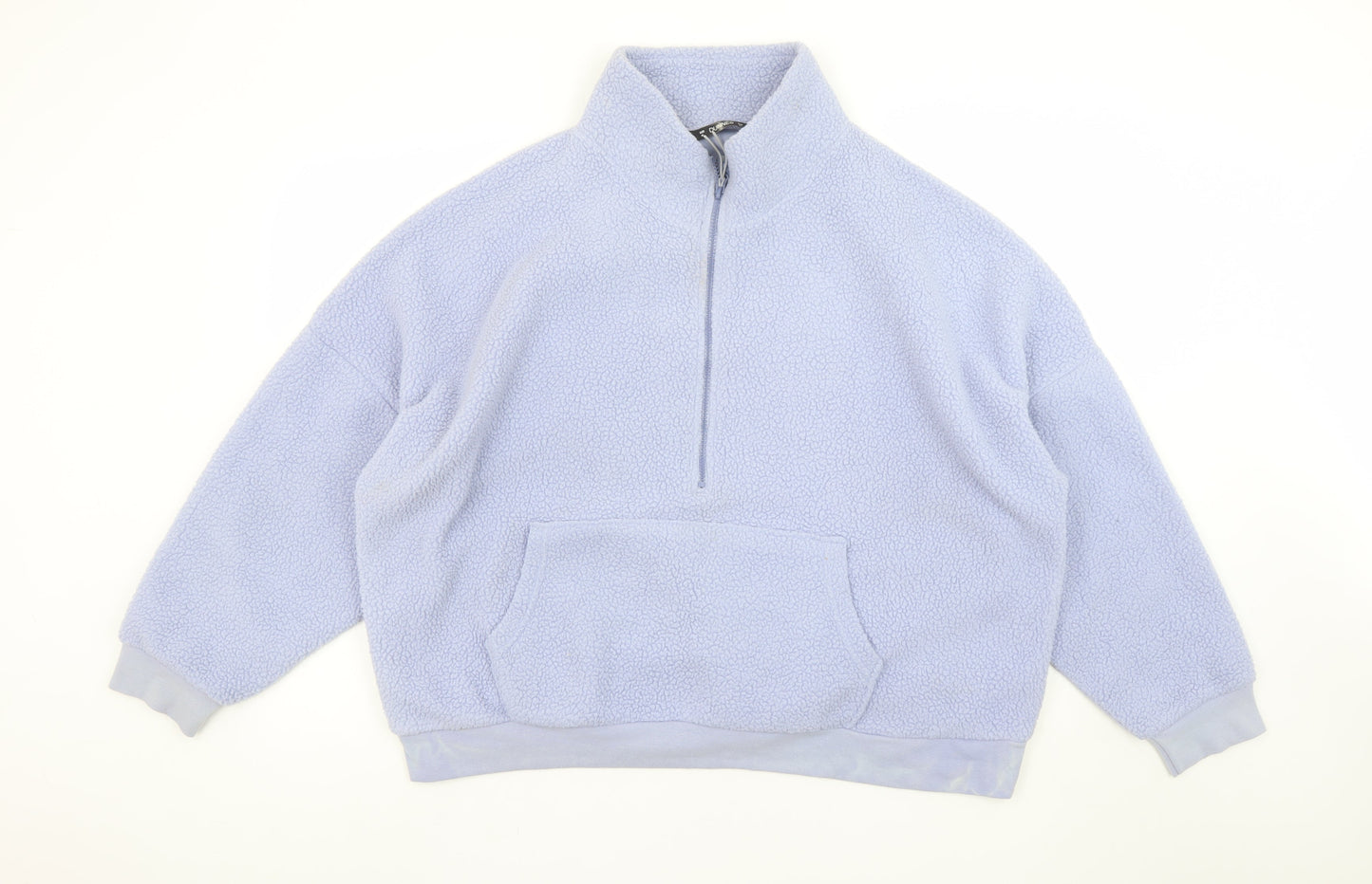 Dunnes Stores Women’s Blue Fleece 1/2 Zip Sweatshirt XL Relaxed Fit