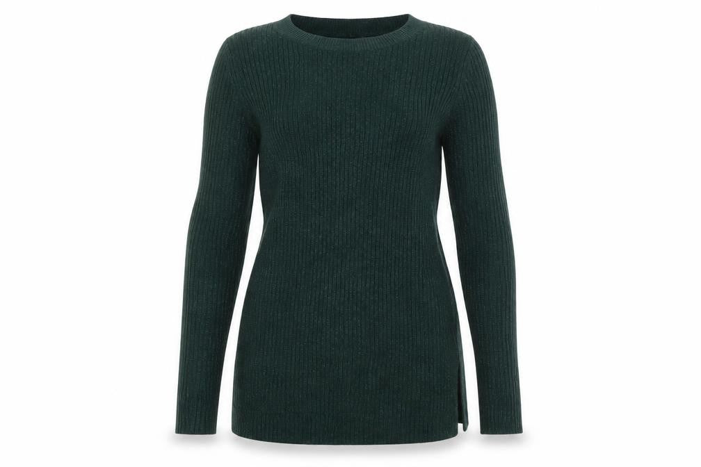H&M Mama Women's Green Ribbed Knit Long Sleeve Maternity Jumper Size 12