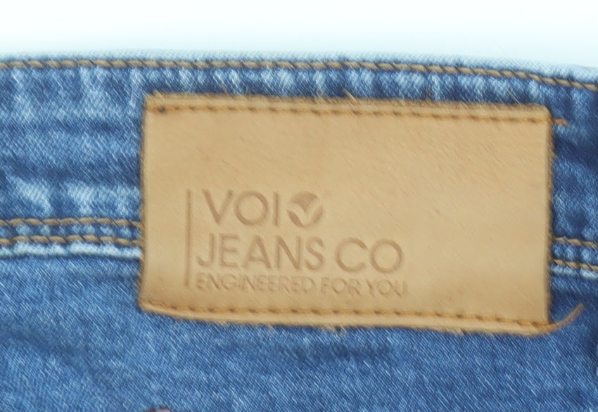 Voi Jeans Co Men's Blue Skinny Fit Distressed Denim Jeans 30R