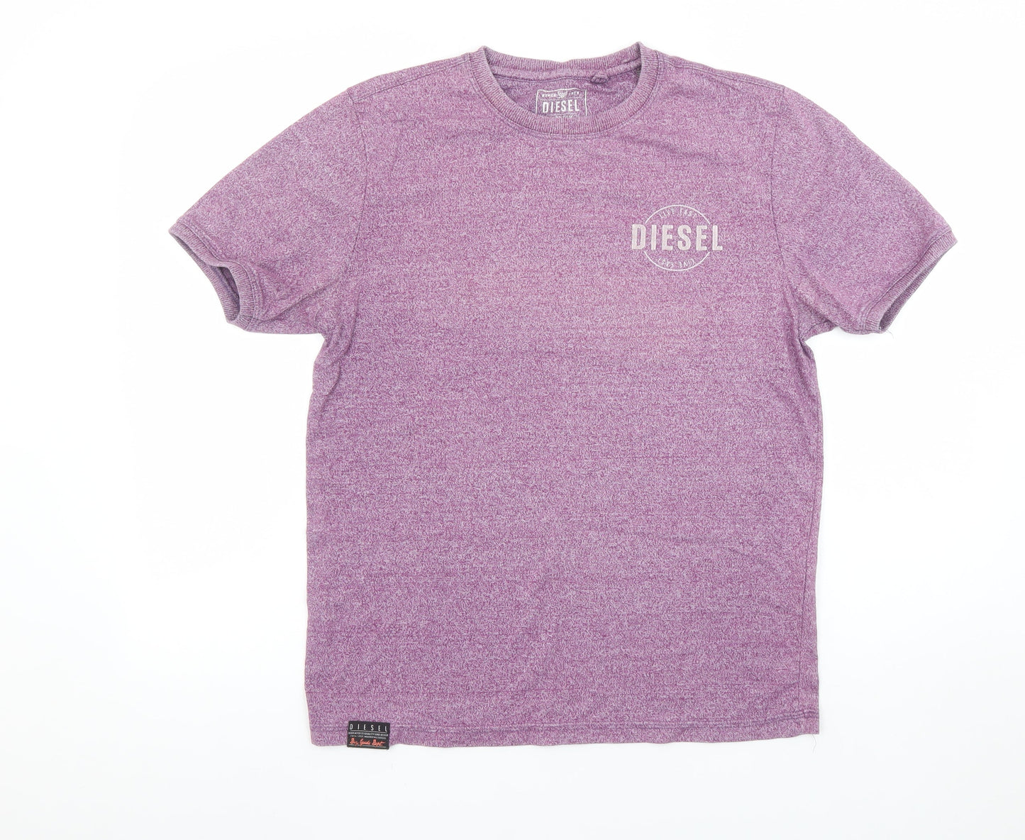 Mens UK Size M Diesel Purple  Polyester Blend T-Shirt