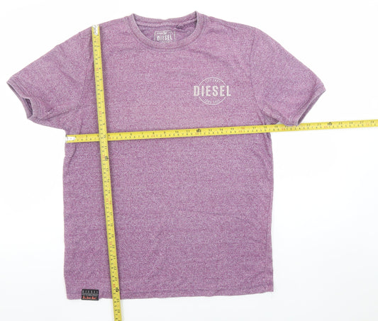Mens UK Size M Diesel Purple  Polyester Blend T-Shirt