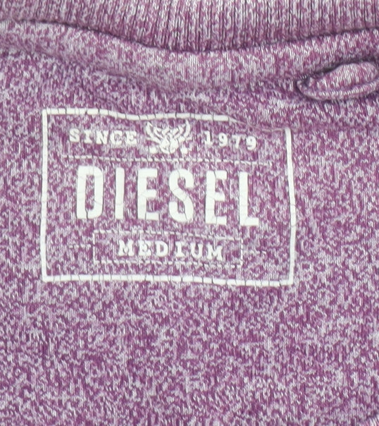 Mens UK Size M Diesel Purple  Polyester Blend T-Shirt