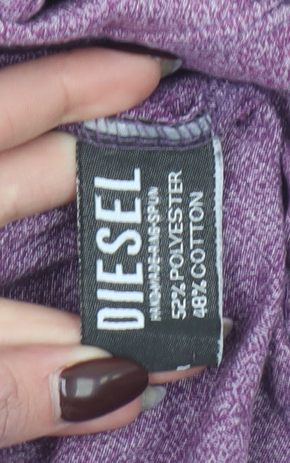 Mens UK Size M Diesel Purple  Polyester Blend T-Shirt