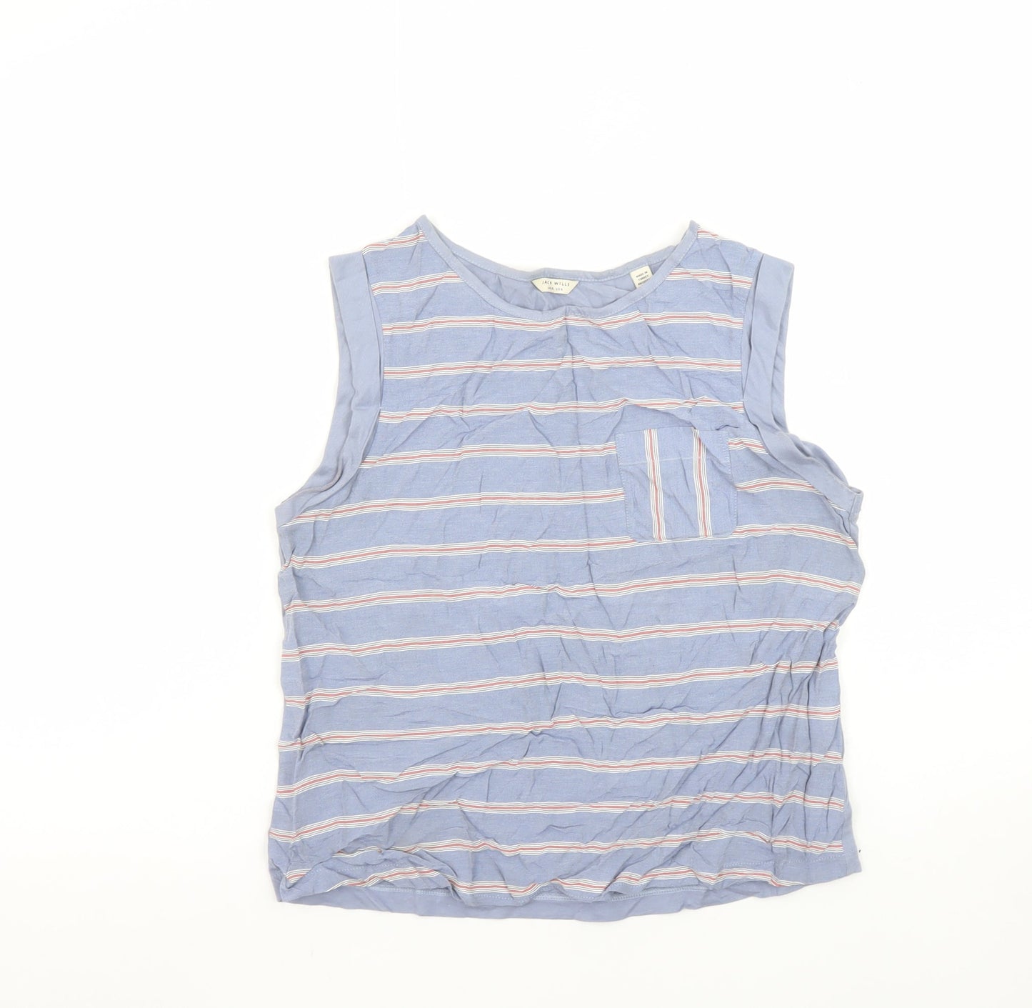 Womens UK Size 10 Jack Wills Blue Cotton Blend Tank