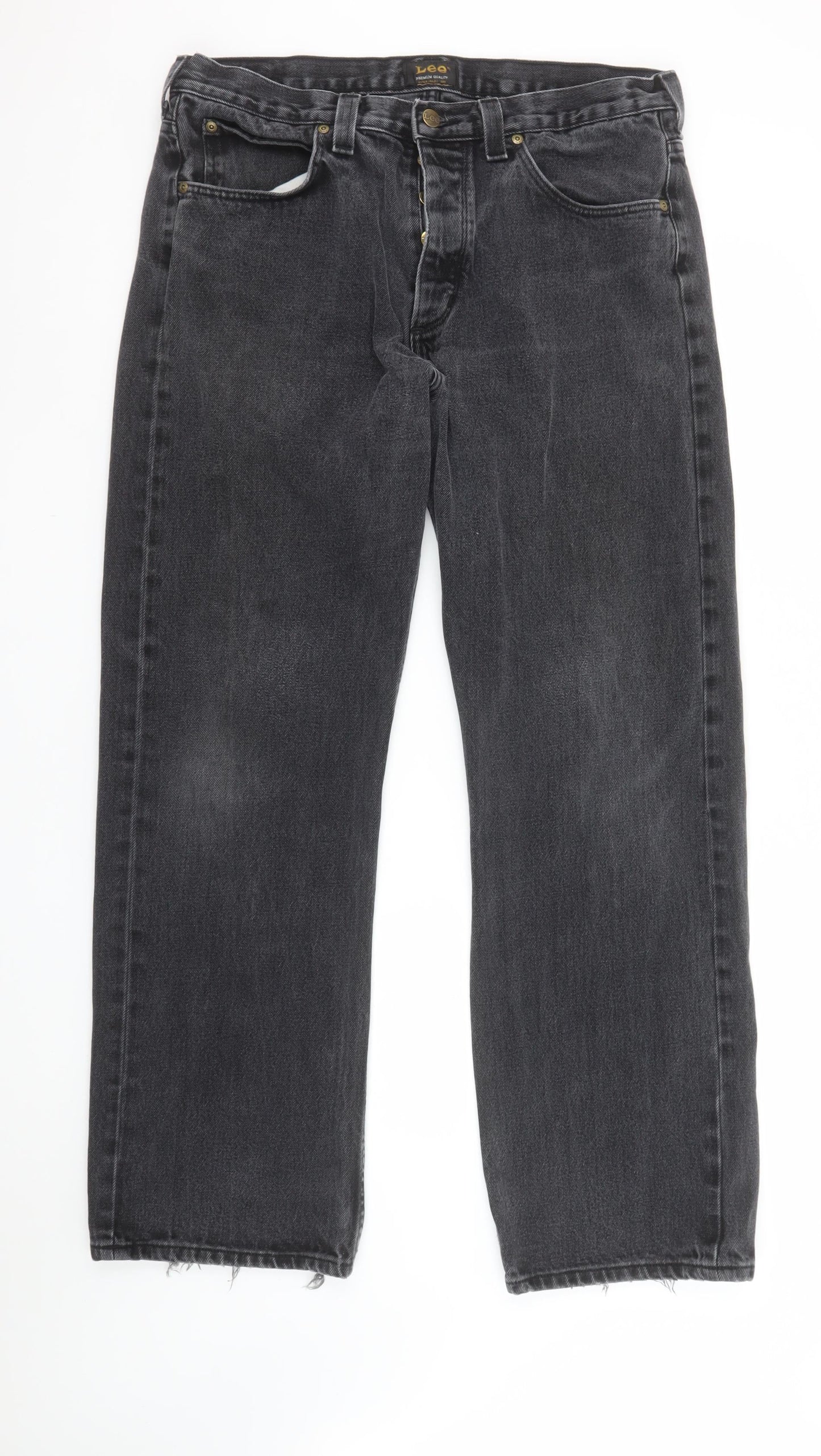 Lee Men's Black Straight Leg Regular Fit Denim Jeans W36 L32