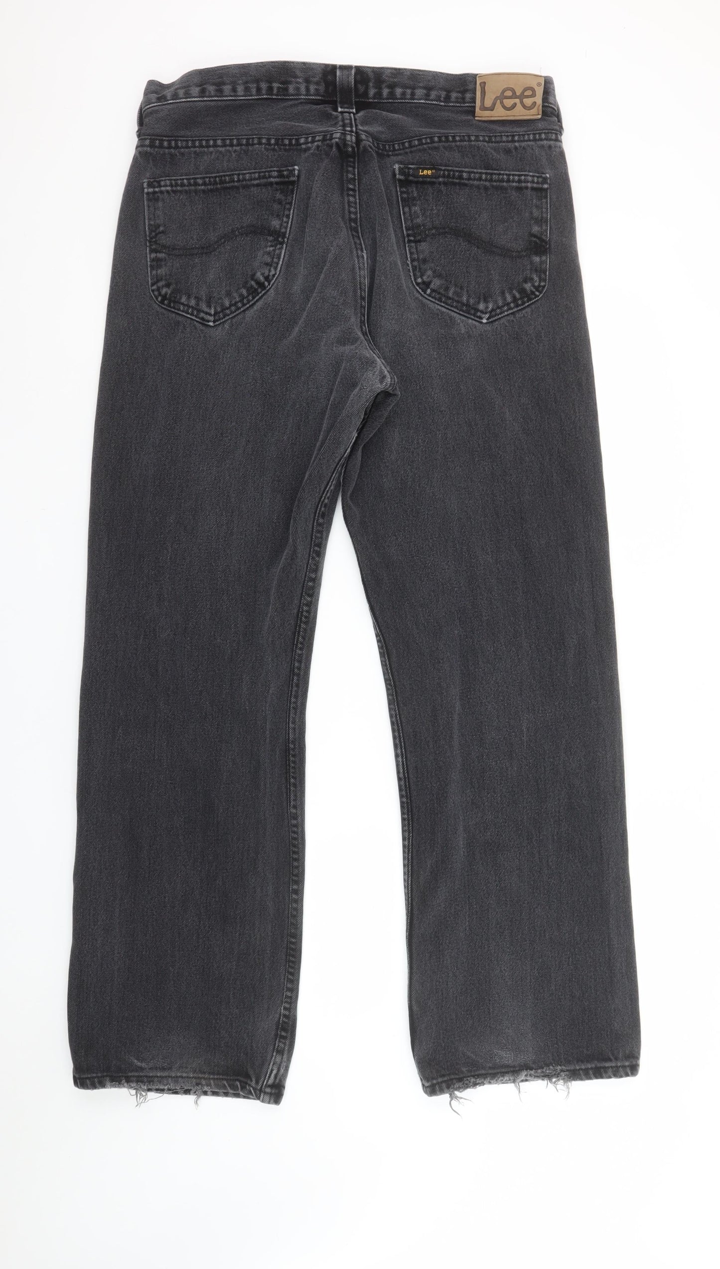 Lee Men's Black Straight Leg Regular Fit Denim Jeans W36 L32