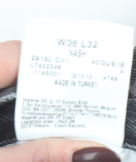 Lee Men's Black Straight Leg Regular Fit Denim Jeans W36 L32