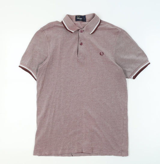Fred Perry Men’s Brown Slim Fit Cotton Short Sleeve Polo Shirt Size S