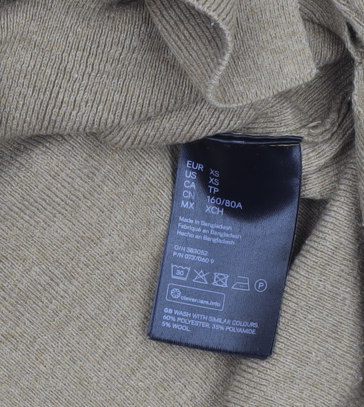 H&M Women’s Beige Roll Neck Pullover Jumper XS