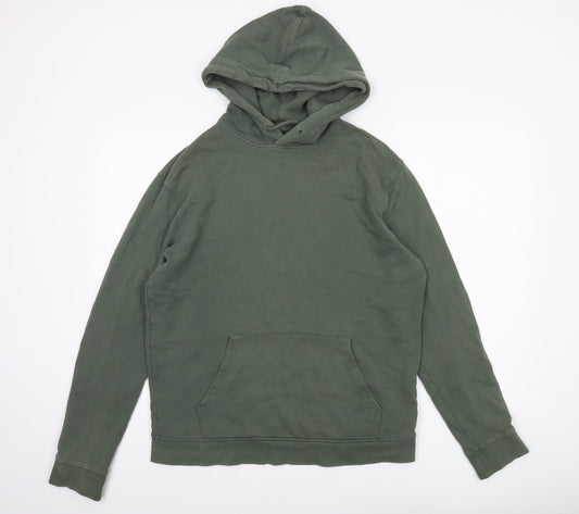 Topman Men’s Green Pullover Hoodie Size S Cotton Blend