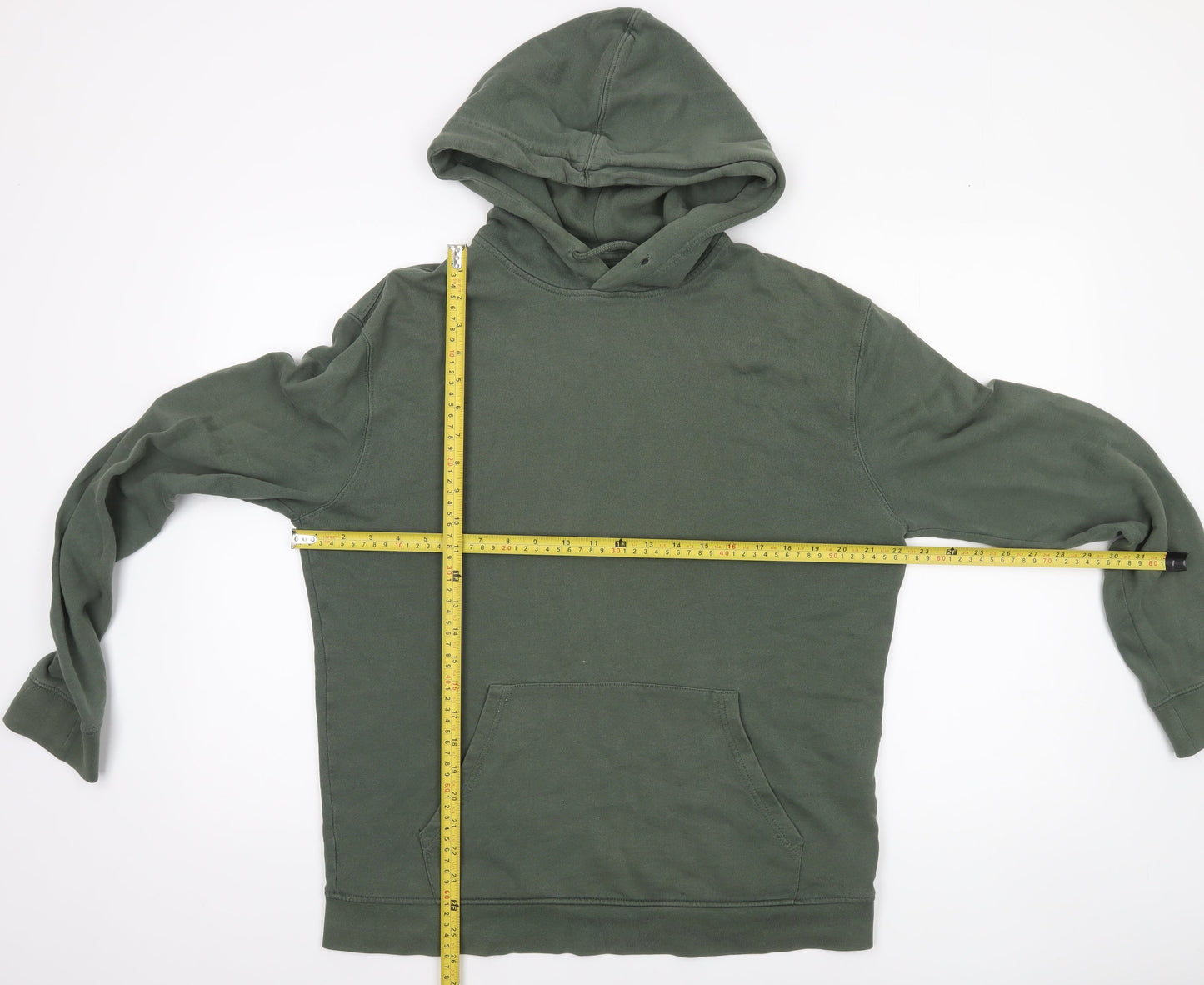 Topman Men’s Green Pullover Hoodie Size S Cotton Blend