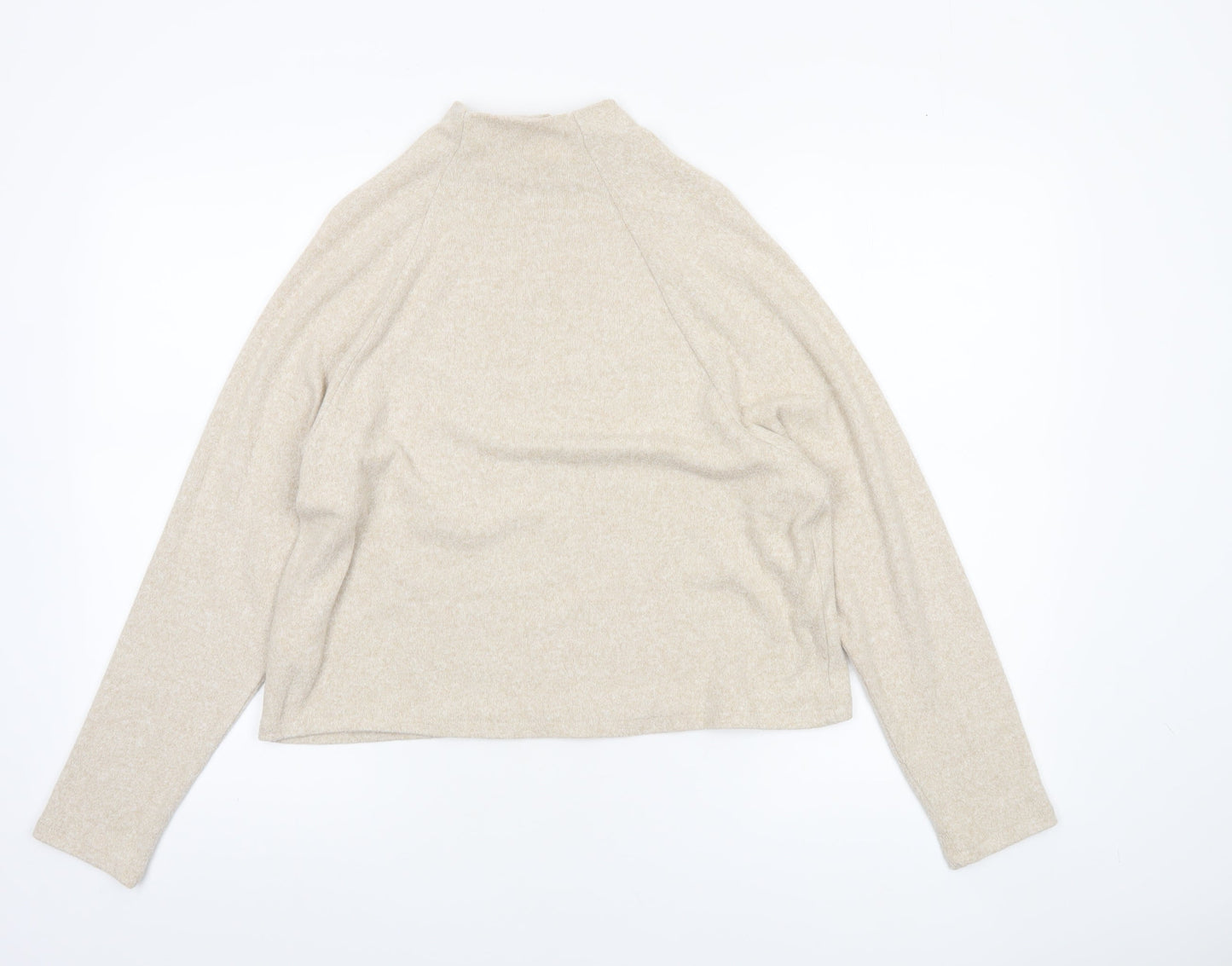 H&M Women’s Beige Mock Neck Knit Pullover Jumper XS