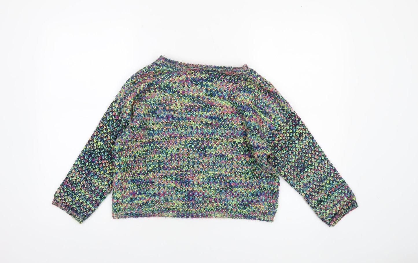 Topshop Women’s Multicoloured Chunky Knit Crew Neck Jumper Size 8