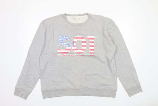 Levi Strauss & Co. Mens Grey 501 Graphic Pullover Sweatshirt XL