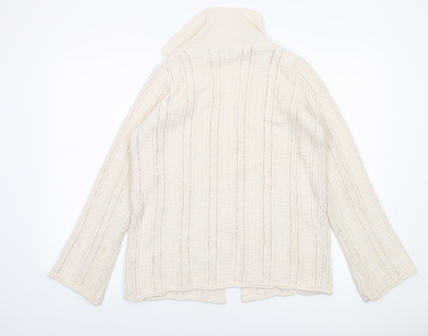 Next Women's Beige Collared Knit Cardigan Size S