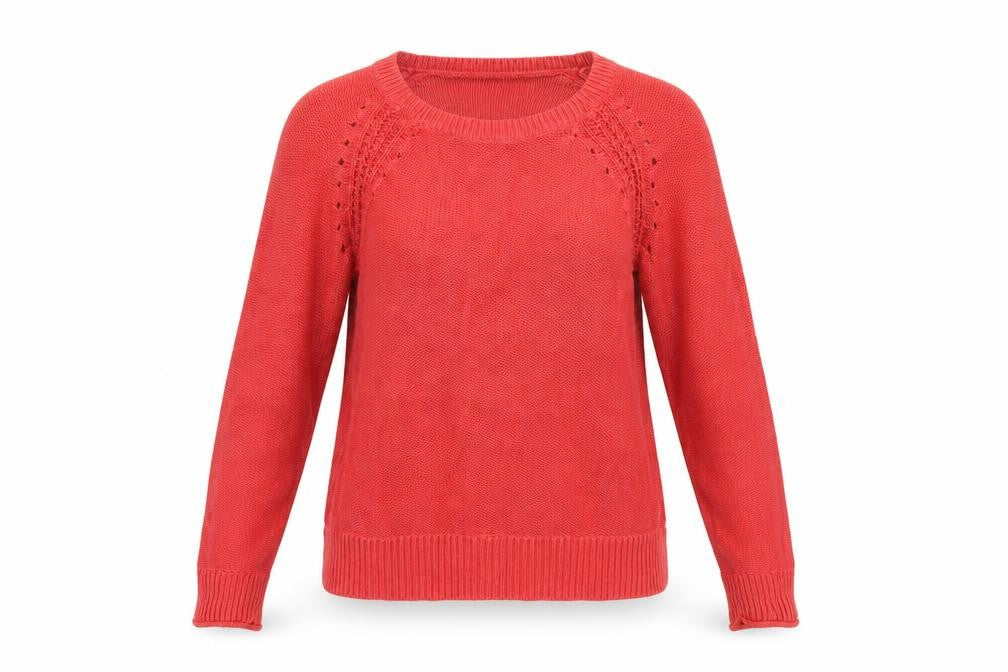 Gap Women's Red Cotton Knit Crew Neck Jumper Size S
