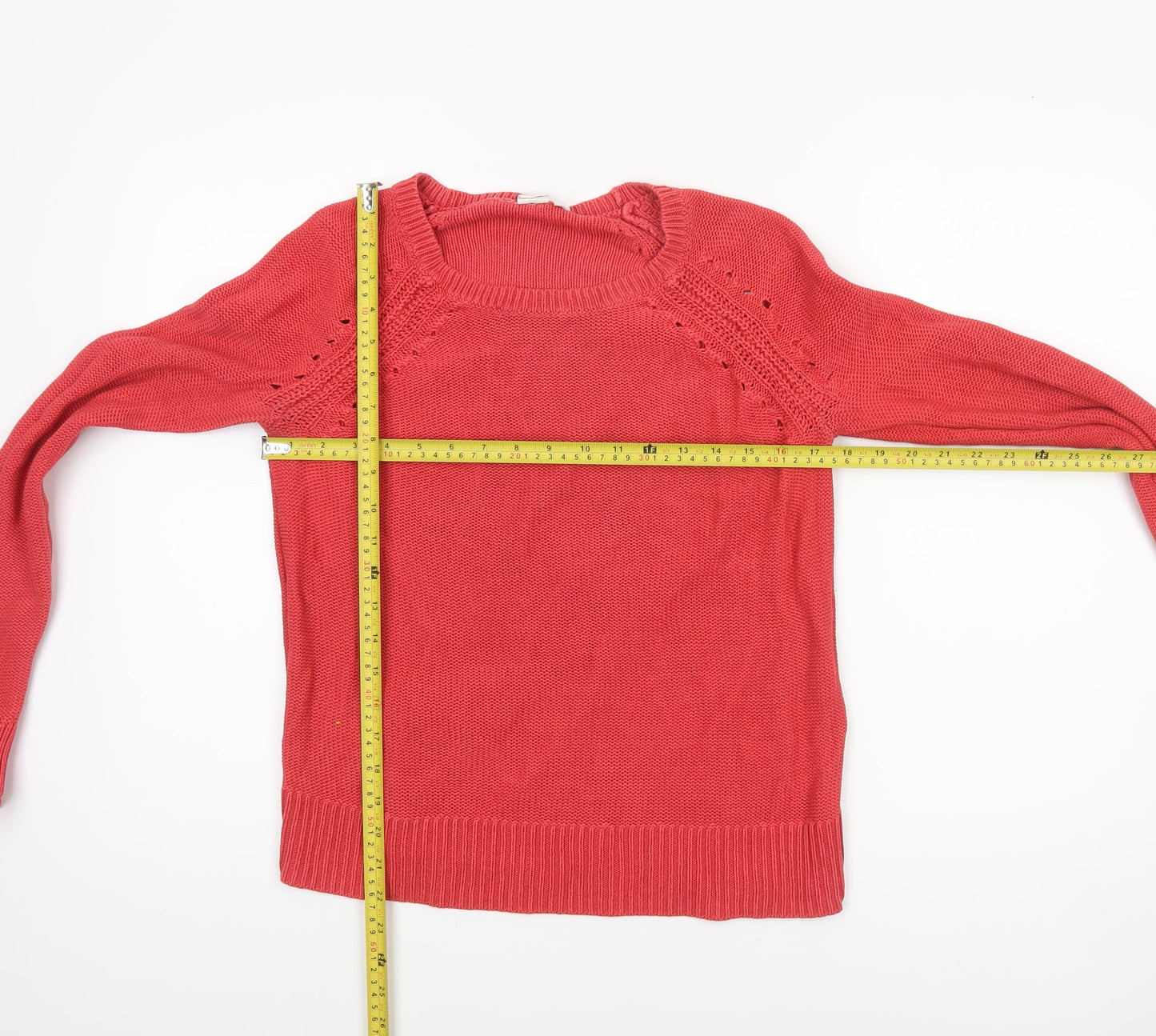 GAP Women's Red Cotton Knit Crew Neck Jumper Size S
