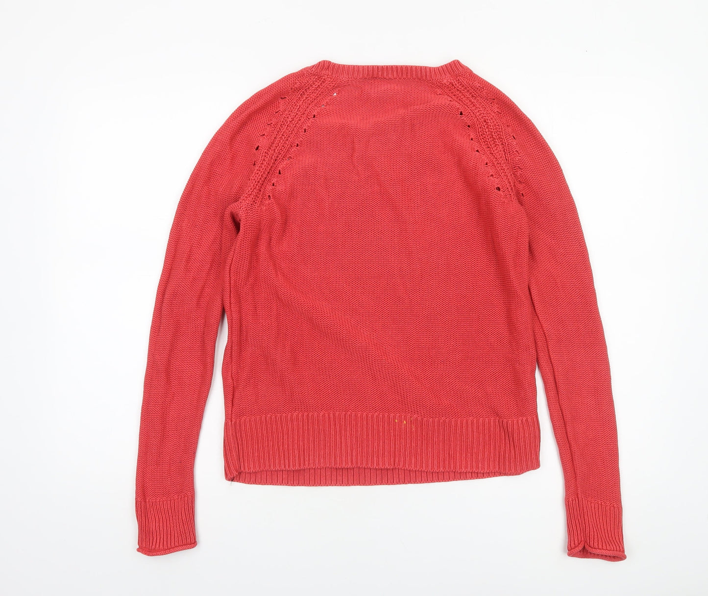 GAP Women's Red Cotton Knit Crew Neck Jumper Size S