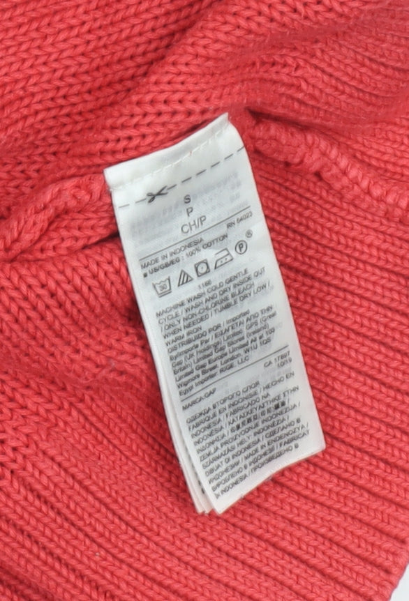 GAP Women's Red Cotton Knit Crew Neck Jumper Size S