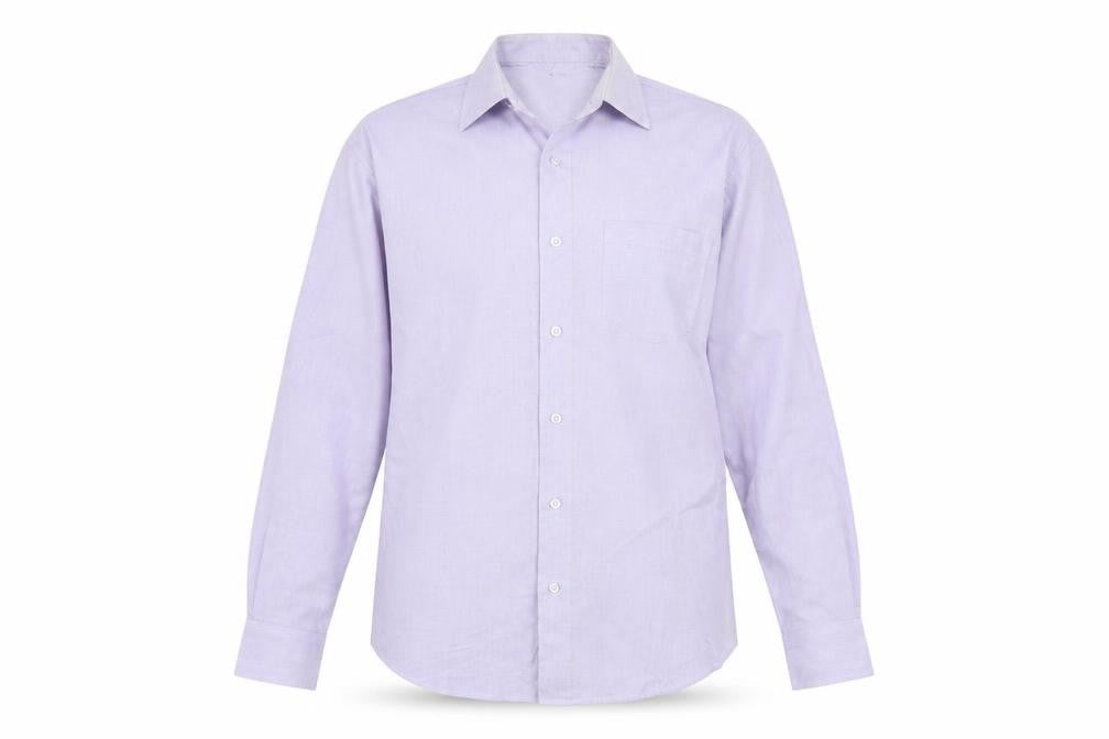 Front view of Dunnes Men's Purple Long Sleeve Regular Fit Dress Shirt 15.5” 40cm