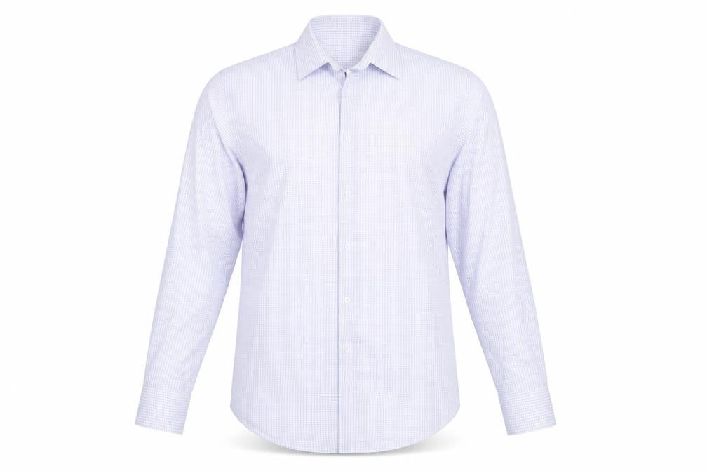 Dunnes Men's Blue Check Regular Fit Long Sleeve Dress Shirt 15.5in 40cm