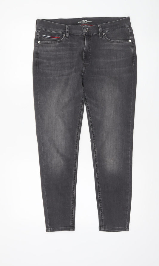 Tommy Jeans Women's Grey Nora Mid Rise Skinny Jeans Size 31