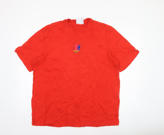 Mens UK Size XL adidas Red  Cotton T-Shirt