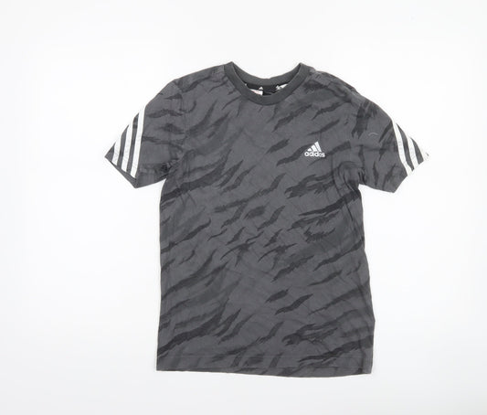 Adidas Boys Grey Camouflage Short Sleeve Sports T-Shirt 12 Years