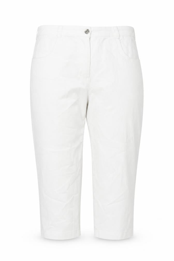 Damart Women’s White Cropped Stretch Cotton Trousers UK 16
