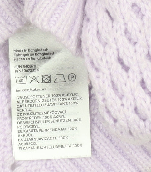 H&M Divided Women Purple Open-Knit Cropped Jumper 2XS