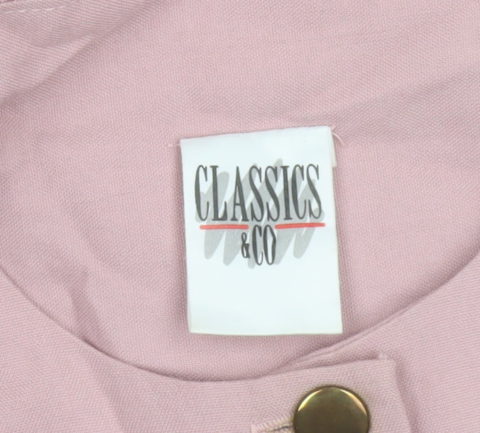 Classics & Co Women Pink Size 18 Pleated Button Shirt Dress