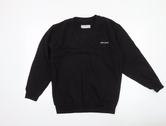 John Lewis Men's Black V-Neck Cotton Sweatshirt Size S