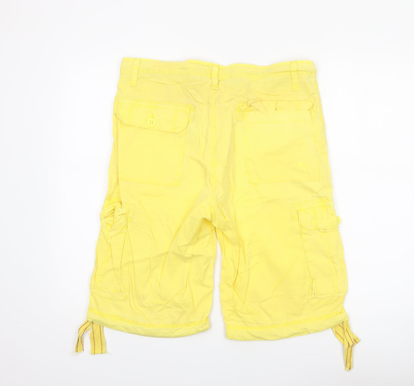 Easy Men’s Yellow Cotton Cargo Shorts Size 32 Waist