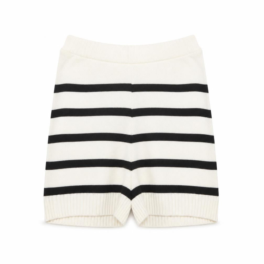 Primark Women’s Ivory Black Striped Knit Sweat Shorts XS