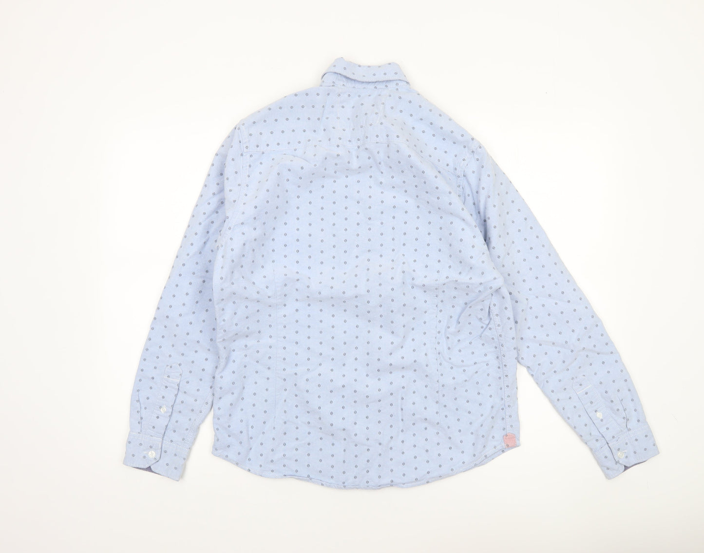 Racing Green Women's Blue Cotton Long Sleeve Button-Up Shirt Size M