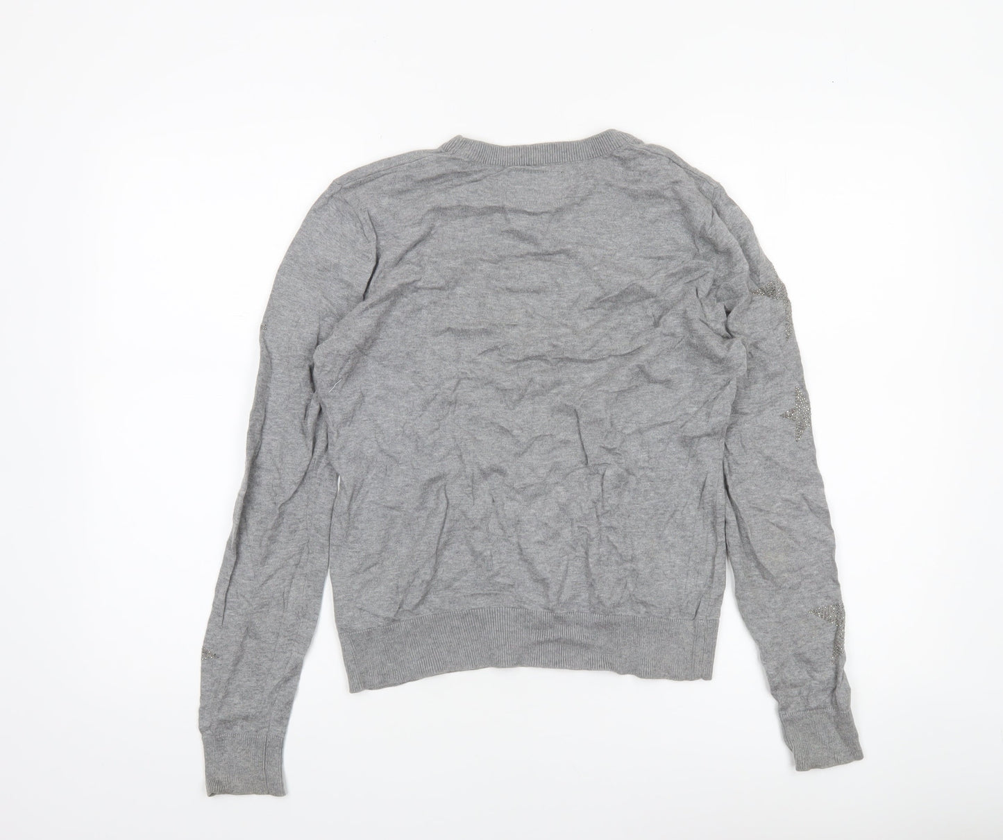 Womens UK XS Regular Superdry Grey Pullover Tight-Knit