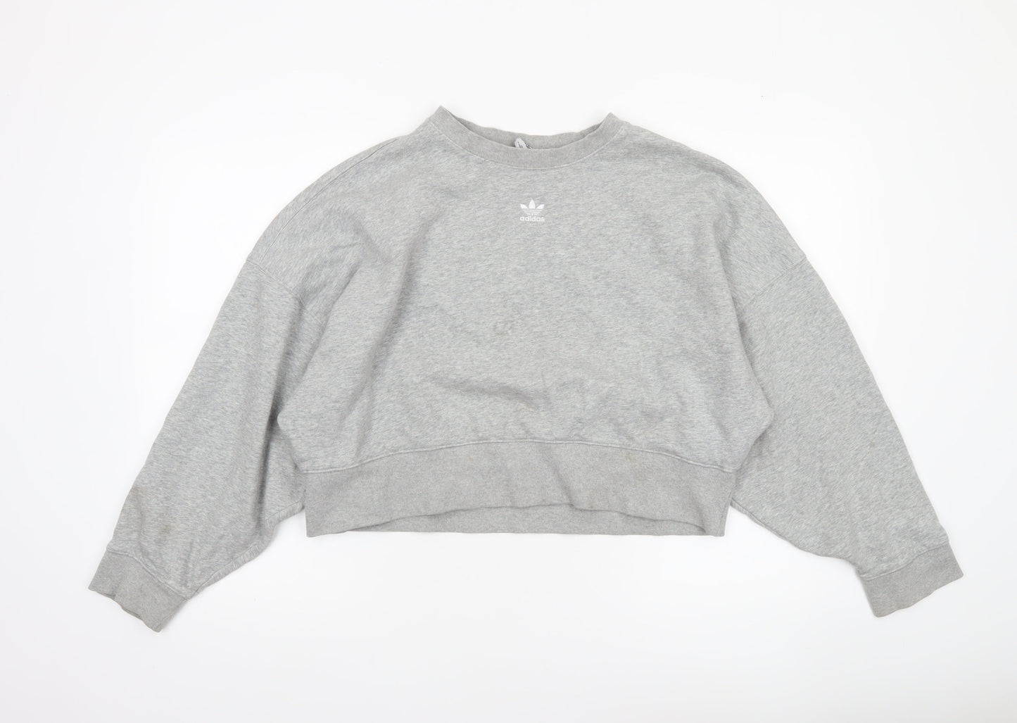 Womens UK 10 Relaxed adidas Grey Pullover Sweatshirt