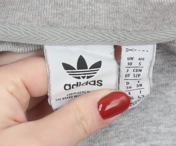 Womens UK 10 Relaxed adidas Grey Pullover Sweatshirt