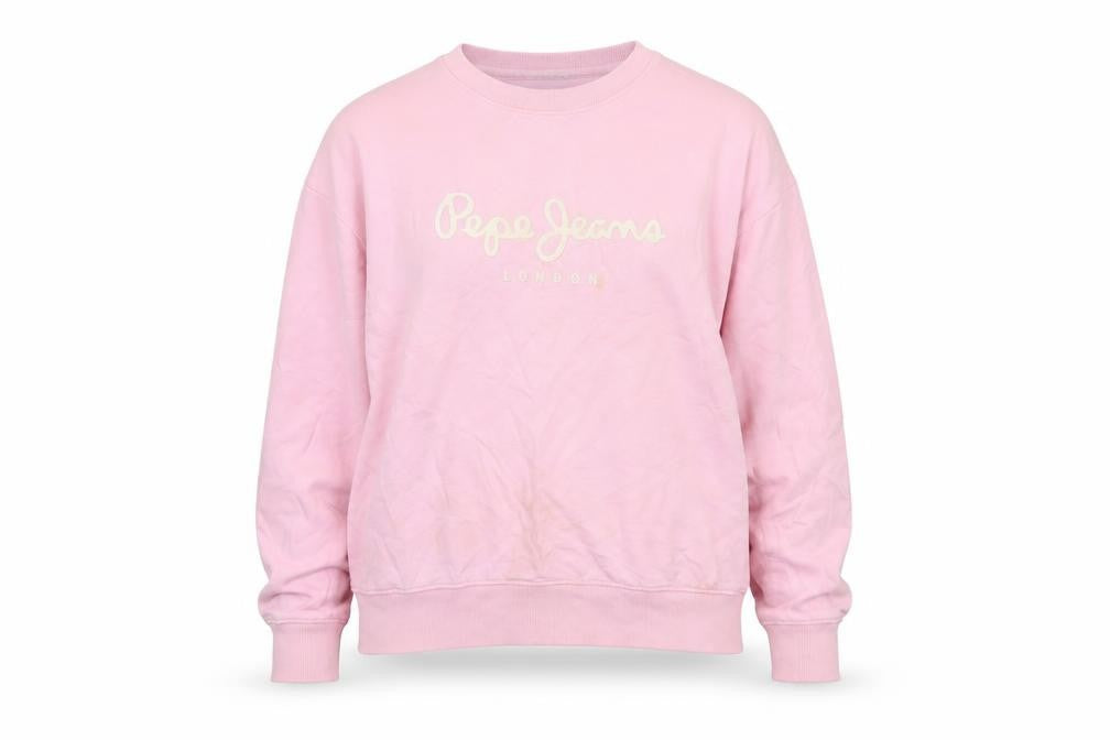 Pepe Jeans London Women's Pink Cotton Pullover Sweatshirt L