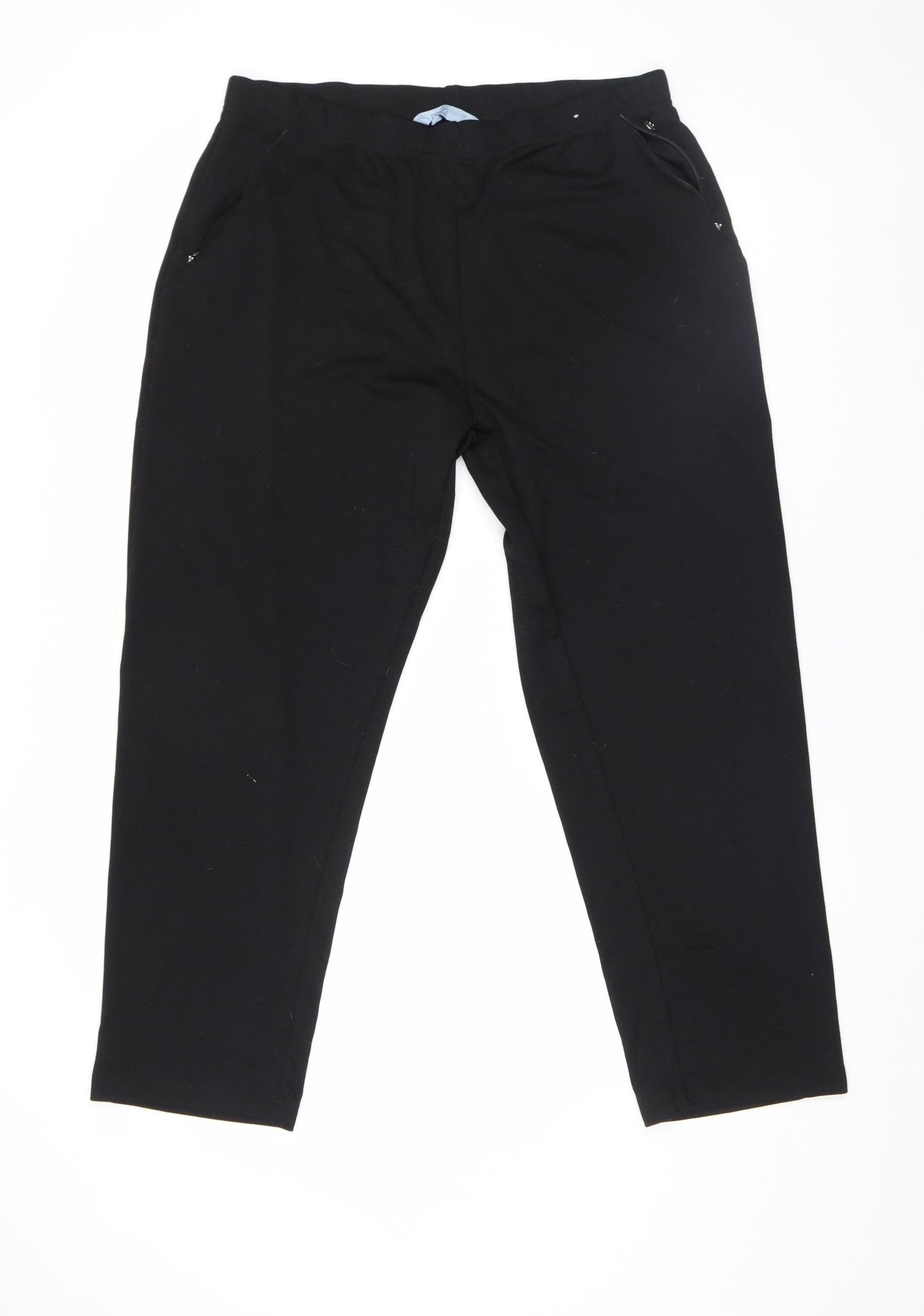 Peny Plain Women's Black Size 8 Straight Trousers Polyester Blend