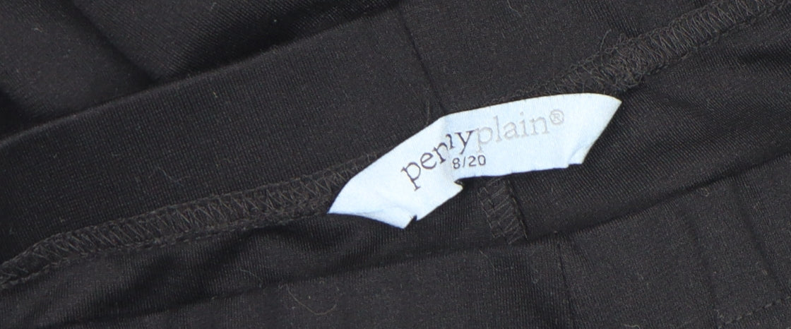Peny Plain Women's Black Size 8 Straight Trousers Polyester Blend