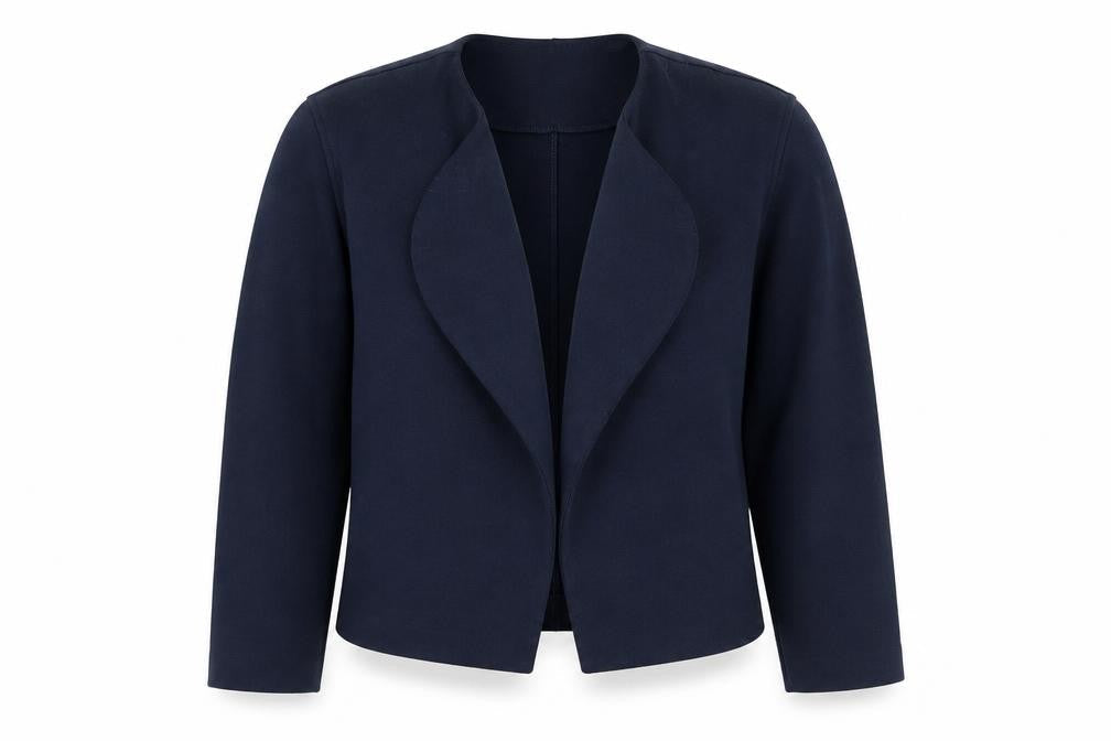 Diane Von Furstenberg Women's Blue Short Open Blazer Size 8