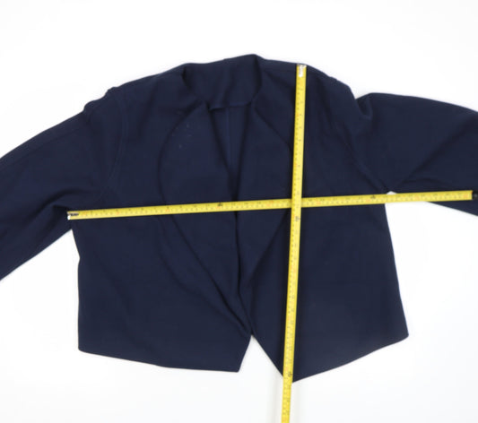 Diane Von Furstenberg Women's Blue Short Open Blazer Size 8