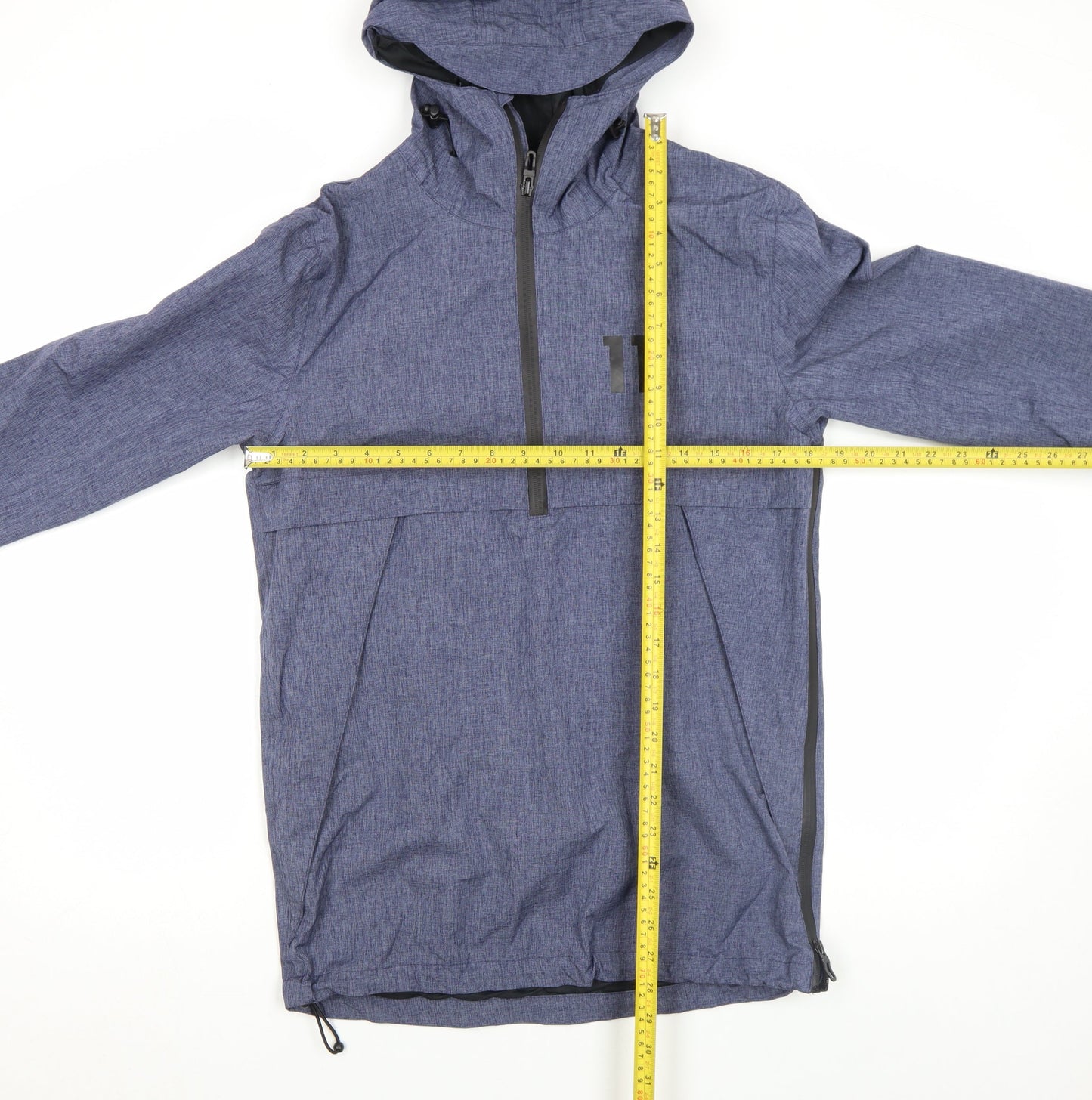 11 Degrees Men’s Blue Hooded Anorak Jacket XS Water Resistant Lightweight
