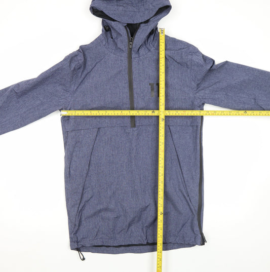 11 Degrees Men’s Blue Hooded Anorak Jacket XS Water Resistant Lightweight