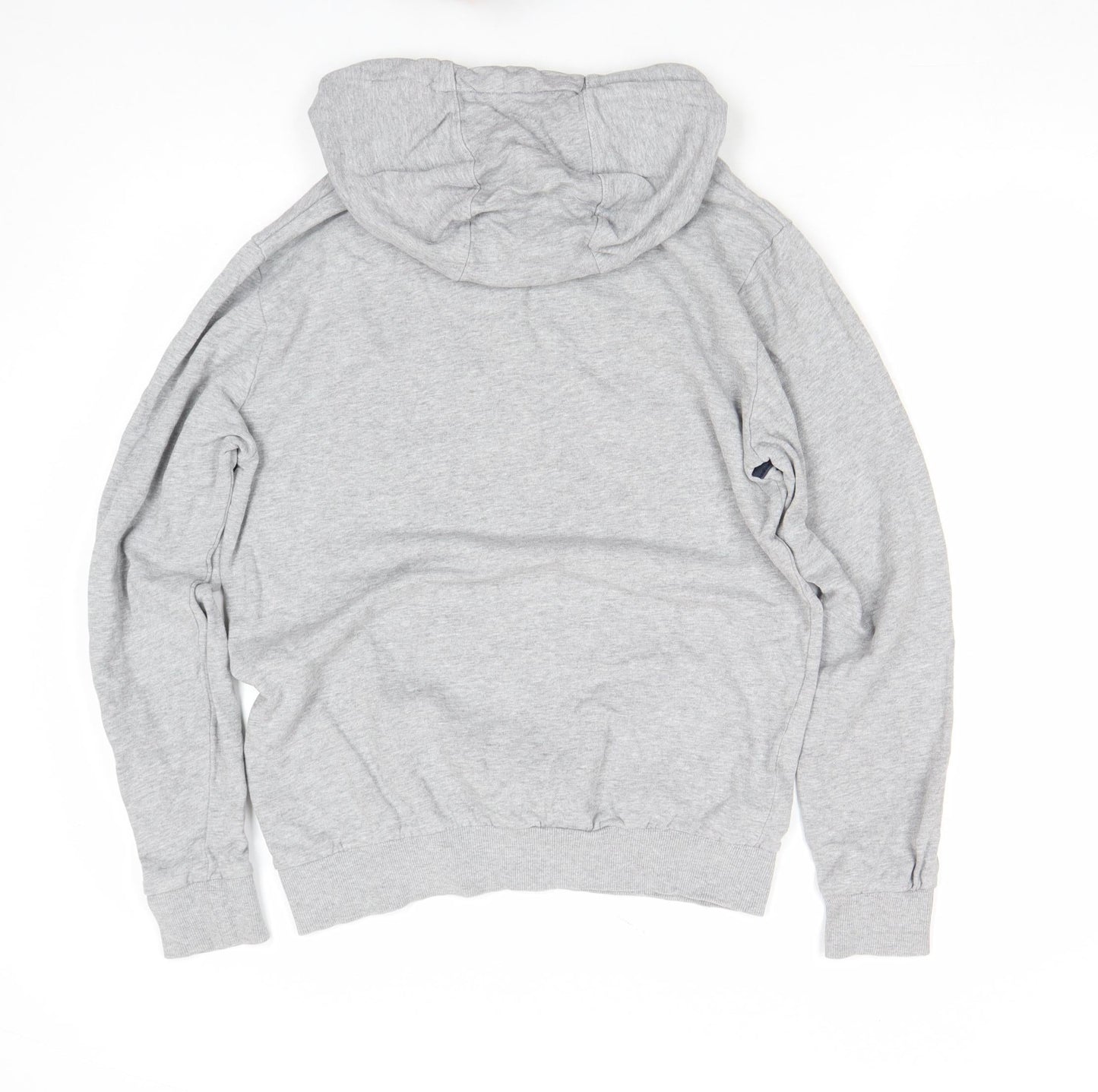 Ben Sherman Mens Grey Pullover Hoodie Size L Drawstring Logo Sweatshirt
