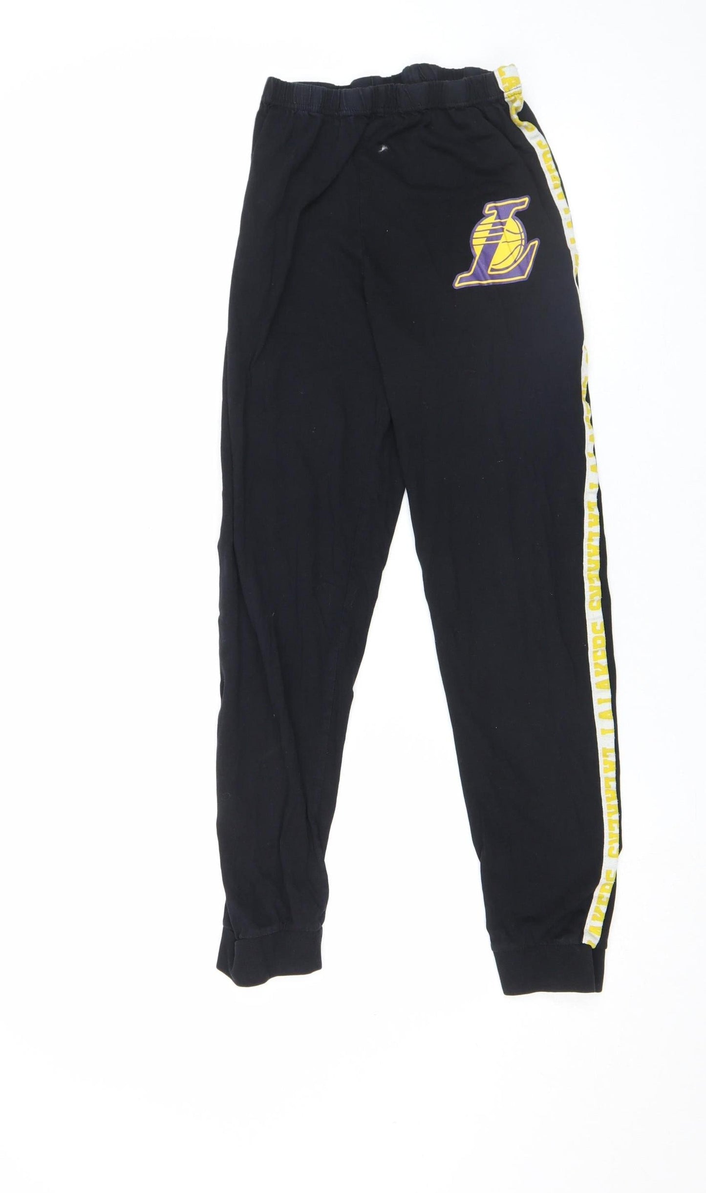 Primark Boys Black LA Lakers Jogger Trousers 10 Years Basketball Style